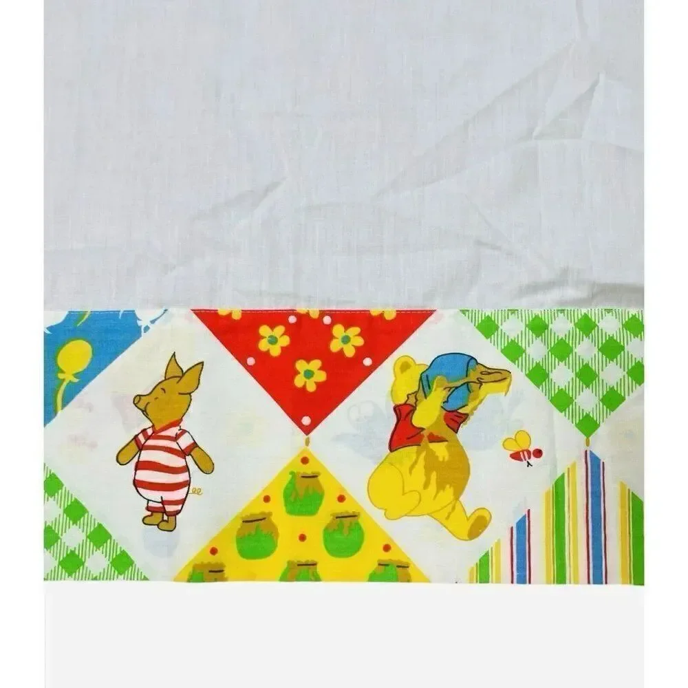 RARE Vintage 1970s Sears Winnie the Pooh Cotton Blend TWIN Semi Fitted Top Sheet